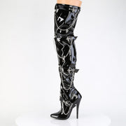 Devious DOMINA-3027 Thigh High Boot (Black Patent)