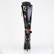 Devious INDULGE-2028 Knee High Boot (Black-Red Patent)