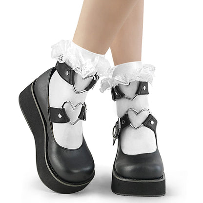 Demonia Ruffle Ankle Socks