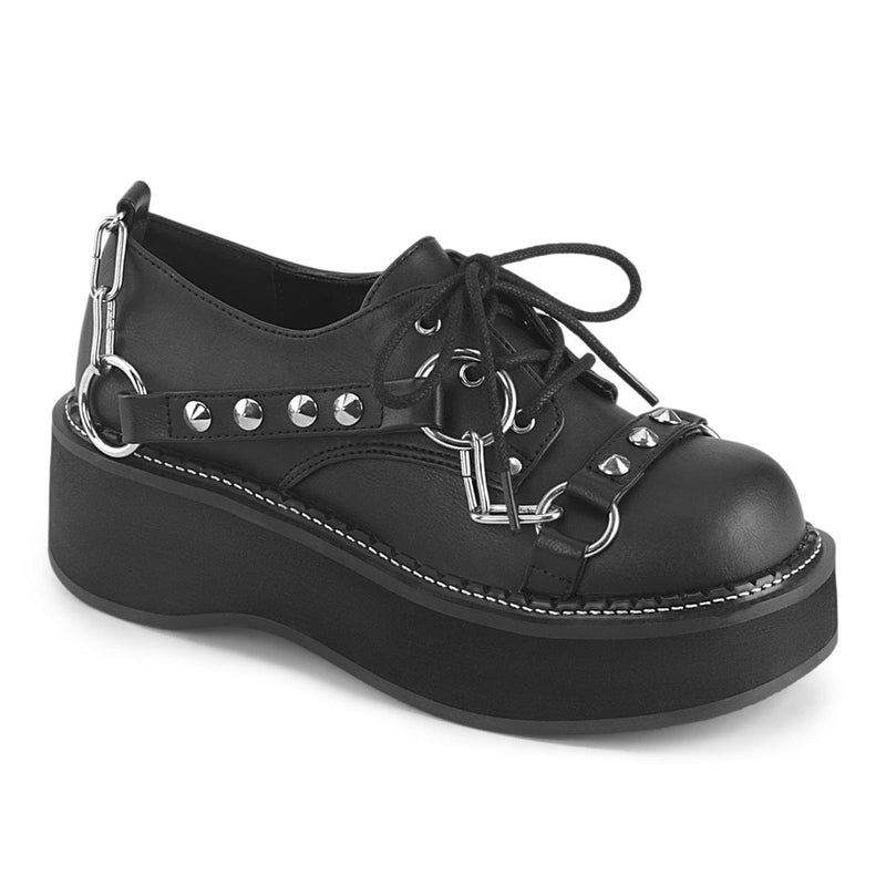 EMILY-32 Black Vegan Leather Demonia US Size (Women's): 6