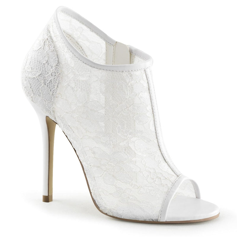 Fabulicious AMUSE-56 Ankle Boot (Ivory Lace-Mesh)