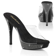 Fabulicious ATHENA-501 Clear/Black Platform Slide