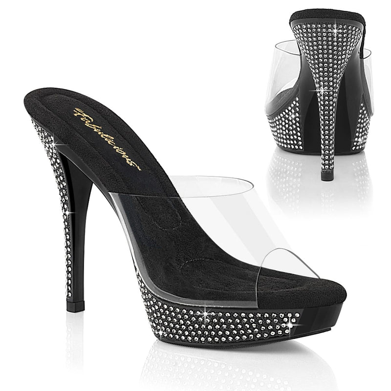 Fabulicious ATHENA-501 Clear/Black Platform Slide