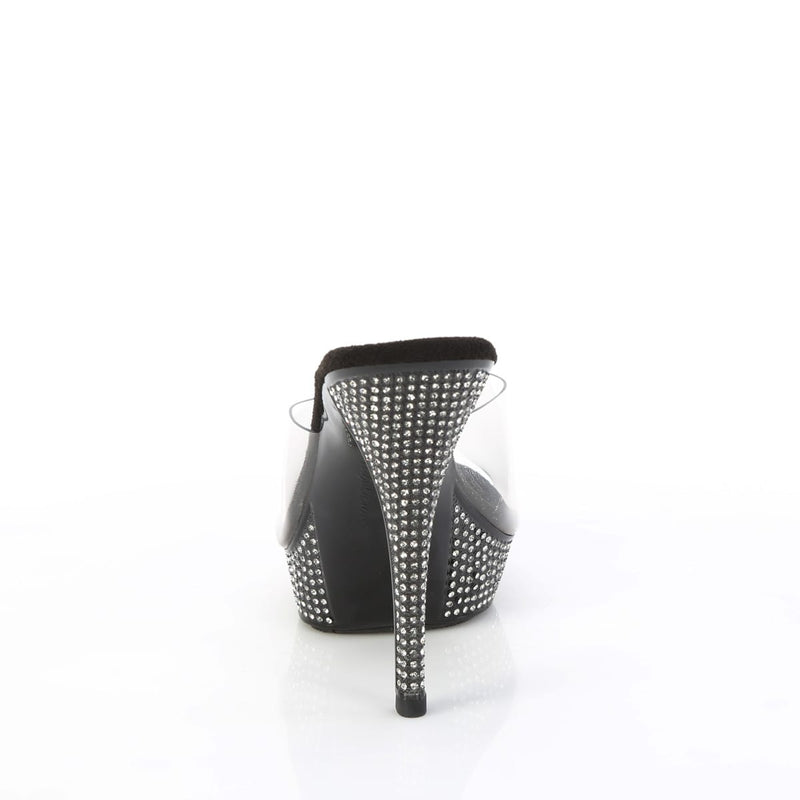 Fabulicious ATHENA-501 Clear/Black Platform Slide
