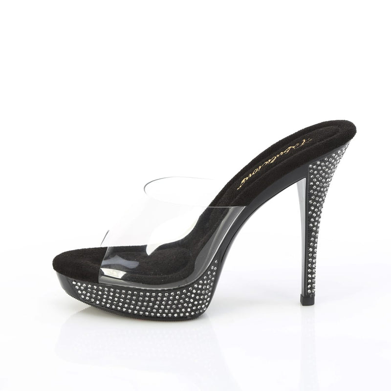 Fabulicious ATHENA-501 Clear/Black Platform Slide