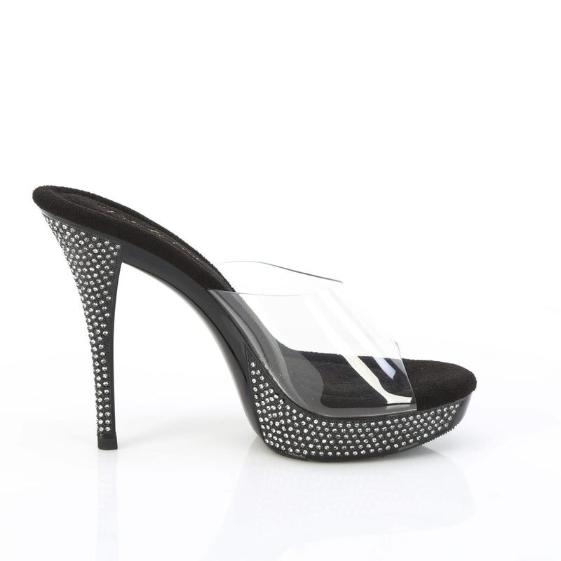 Fabulicious ATHENA-501 Clear/Black Platform Slide