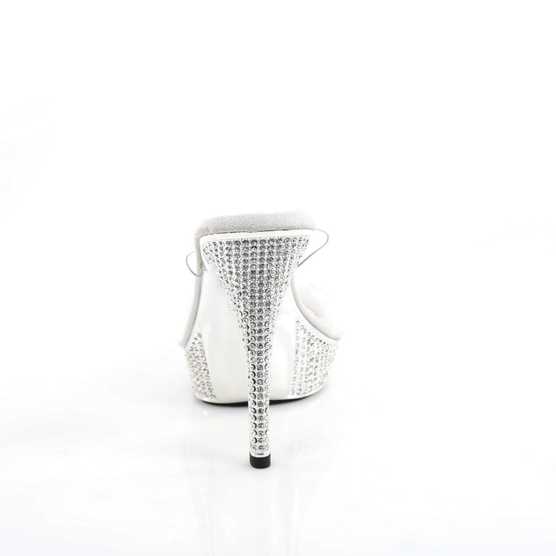 Fabulicious ATHENA-501 Clear/Silver Chrome Slide Sandal