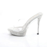 Fabulicious ATHENA-501 Clear/Silver Chrome Slide Sandal