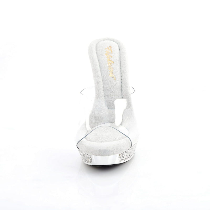 Fabulicious ATHENA-501 Clear/Silver Chrome Slide Sandal