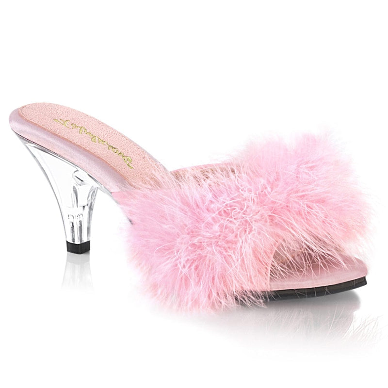Fabulicious BELLE-301F Slide (Baby Pink Pu-Fur/Clear) 5