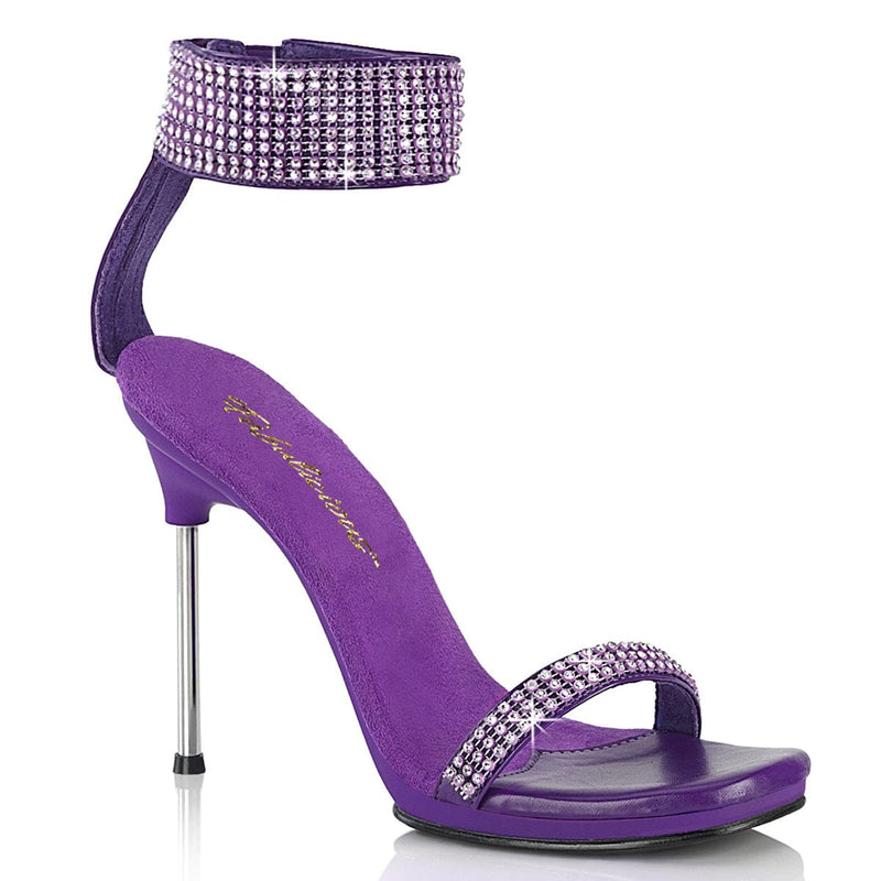 Fabulicious CHIC-40 Sandal (Purple Faux Leather-Rhinestone/Purple) 5
