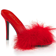 Fabulicious CLASSIQUE-01F Mule / Slide (Red Pu-Fur) 5