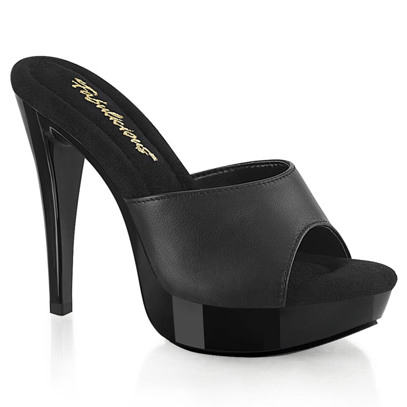 Fabulicious COCKTAIL-501L Slide (Black Leather/Black) 5