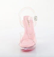 Fabulicious COCKTAIL-508 Sandal (Clear-Baby Pink/Baby Pink Tinted)