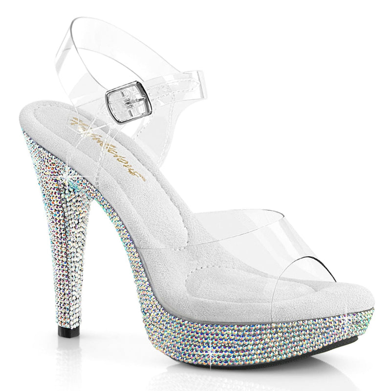 Fabulicious COCKTAIL-508DM Sandal (Clear/Silver Multi Rhinestone)