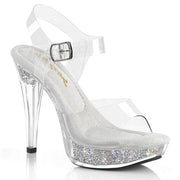 Fabulicious COCKTAIL-508RSI Sandal (Clear/Clear-Silver AB Rhinestone)