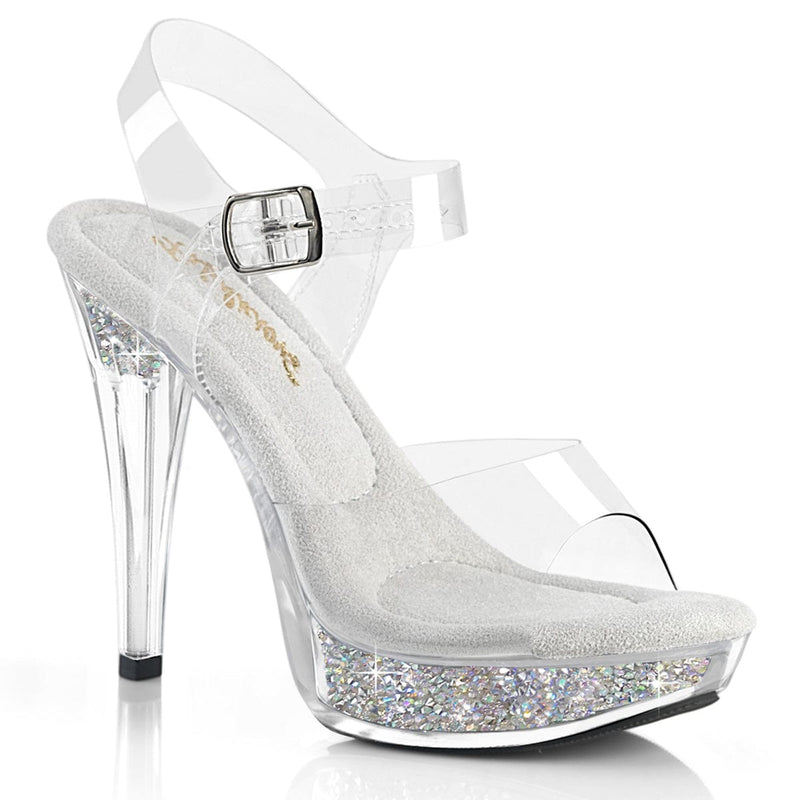 Fabulicious COCKTAIL-508RSI Sandal (Clear/Clear-Silver AB Rhinestone)