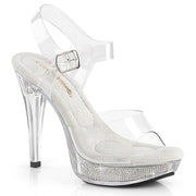 Fabulicious COCKTAIL-508SRSI Sandal (Clear/Clear-Silver Rhinestone)