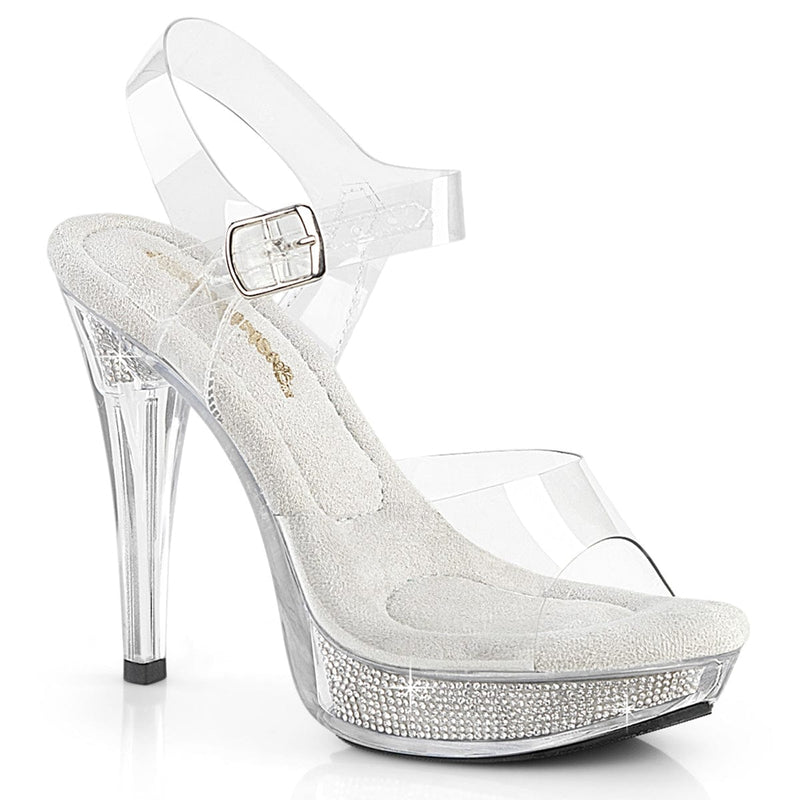 Fabulicious COCKTAIL-508SRSI Sandal (Clear/Clear-Silver Rhinestone)