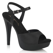 Fabulicious COCKTAIL-509 Sandal (Black Faux Leather/Black Matte)