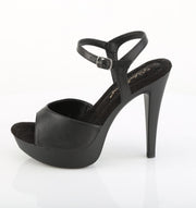 Fabulicious COCKTAIL-509 Sandal (Black Faux Leather/Black Matte)