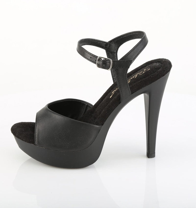 Fabulicious COCKTAIL-509 Sandal (Black Faux Leather/Black Matte)