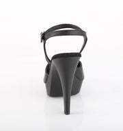 Fabulicious COCKTAIL-509 Sandal (Black Faux Leather/Black Matte)