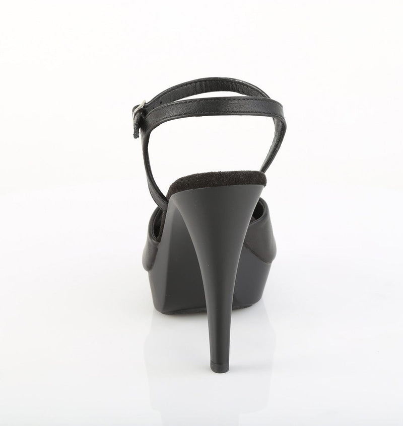 Fabulicious COCKTAIL-509 Sandal (Black Faux Leather/Black Matte)
