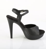 Fabulicious COCKTAIL-509 Sandal (Black Faux Leather/Black Matte)