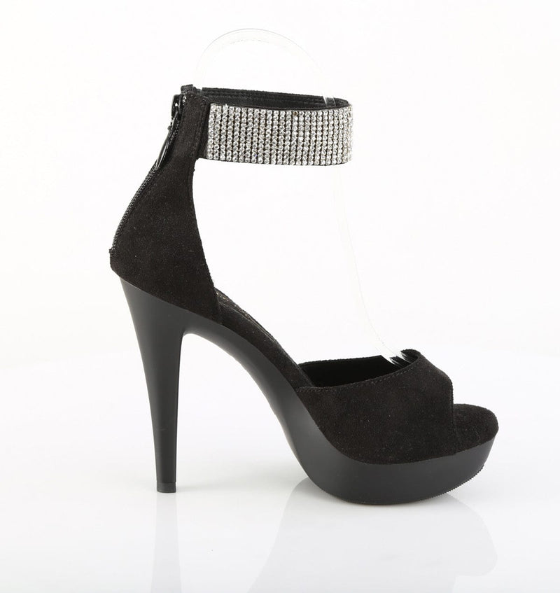 Fabulicious COCKTAIL-525 Sandal (Black Faux Suede/Black Matte)