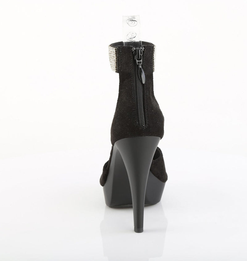Fabulicious COCKTAIL-525 Sandal (Black Faux Suede/Black Matte)