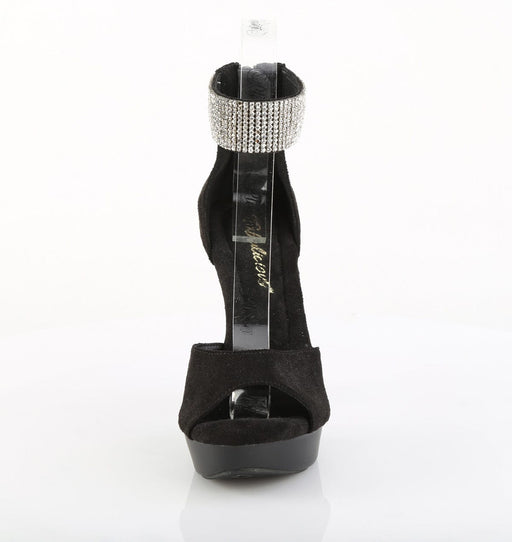 Fabulicious COCKTAIL-525 Sandal (Black Faux Suede/Black Matte)