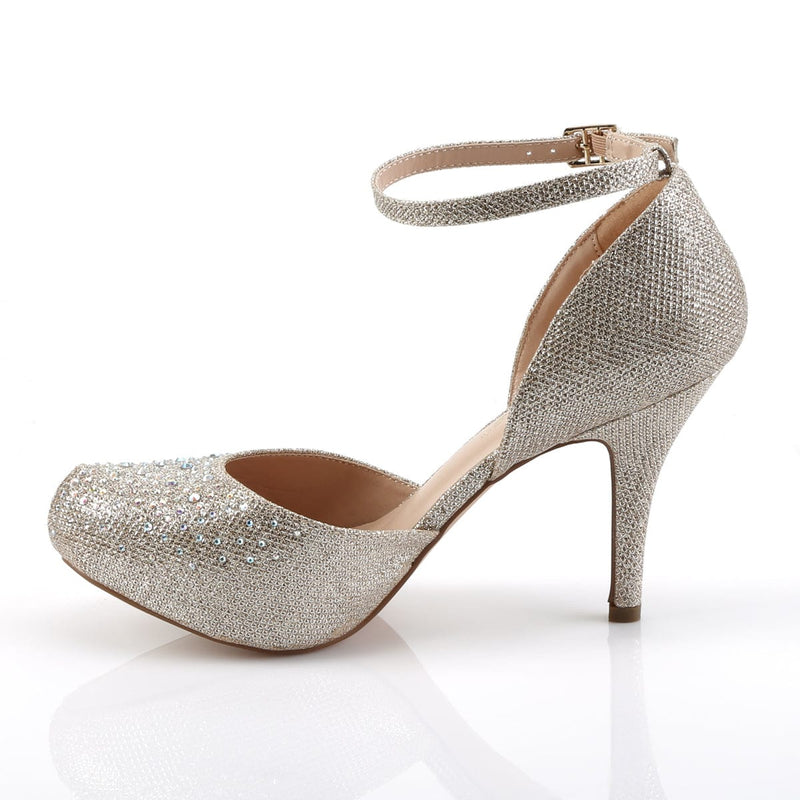 Fabulicious COVET-03 Pump (Nude Glitter Mesh Fabric)