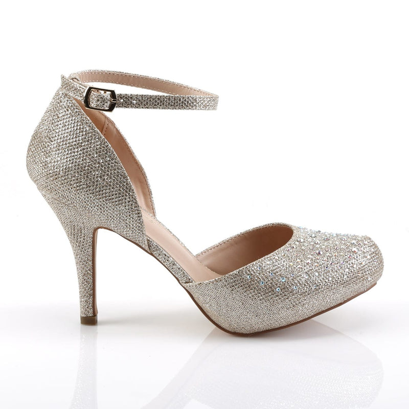 Fabulicious COVET-03 Pump (Nude Glitter Mesh Fabric)