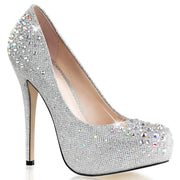 Fabulicious DESTINY-06R Pump (Silver Glitter Mesh Fabric)