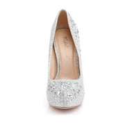Fabulicious DESTINY-06R Pump (Silver Glitter Mesh Fabric)
