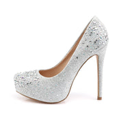 Fabulicious DESTINY-06R Pump (Silver Glitter Mesh Fabric)