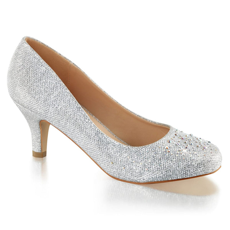 Fabulicious DORIS-06 Pump (Silver Glitter Mesh Fabric)