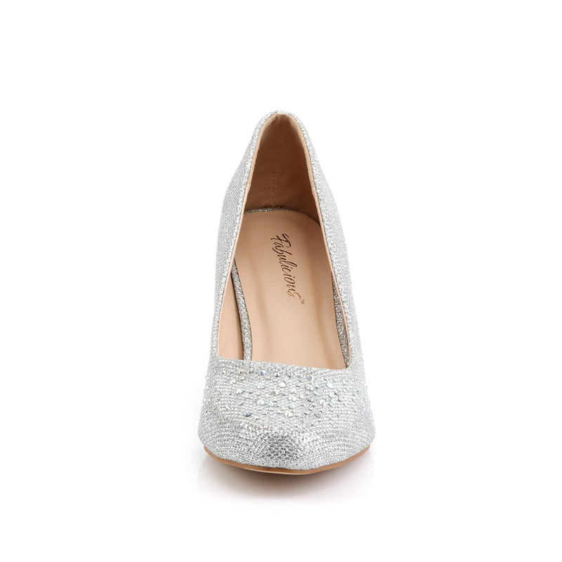 Fabulicious DORIS-06 Pump (Silver Glitter Mesh Fabric)