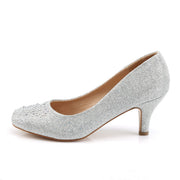 Fabulicious DORIS-06 Pump (Silver Glitter Mesh Fabric)