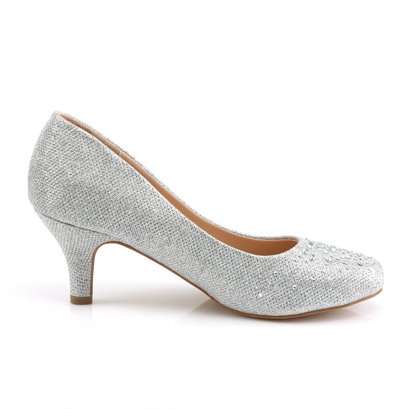 Fabulicious DORIS-06 Pump (Silver Glitter Mesh Fabric)