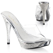 Fabulicious ELEGANT-401 Slide (Clear/Silver Chrome)