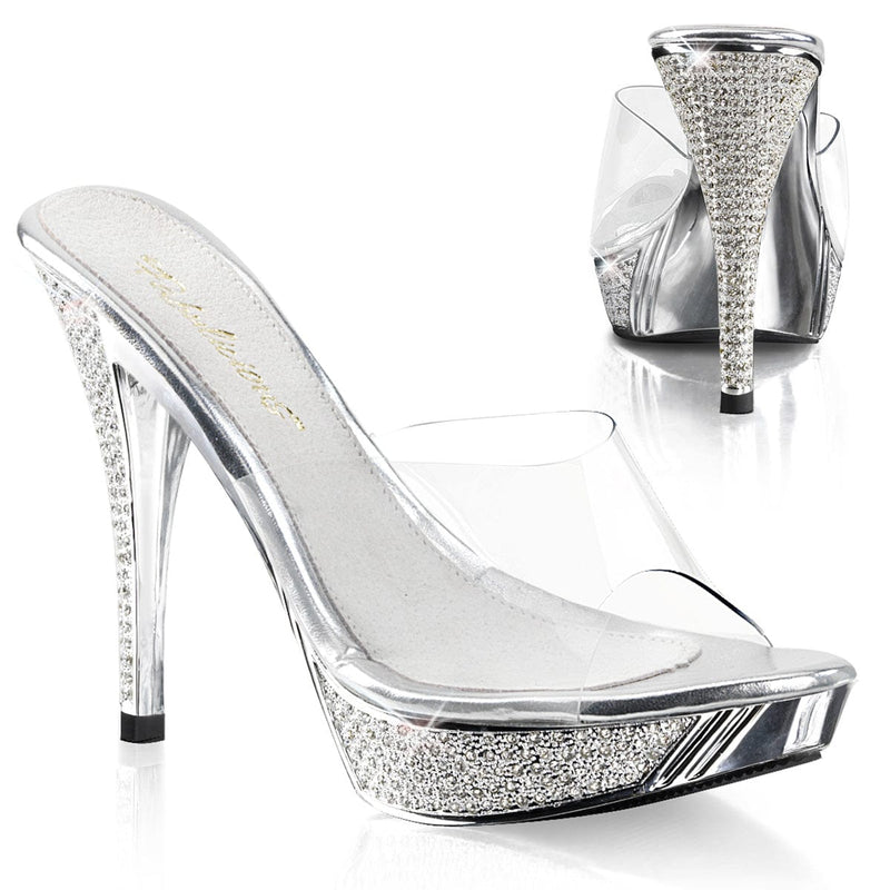 Fabulicious ELEGANT-401 Slide (Clear/Silver Chrome)
