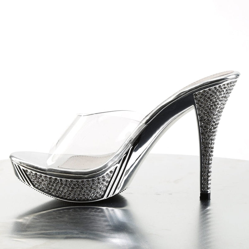 Fabulicious ELEGANT-401 Slide (Clear/Silver Chrome)