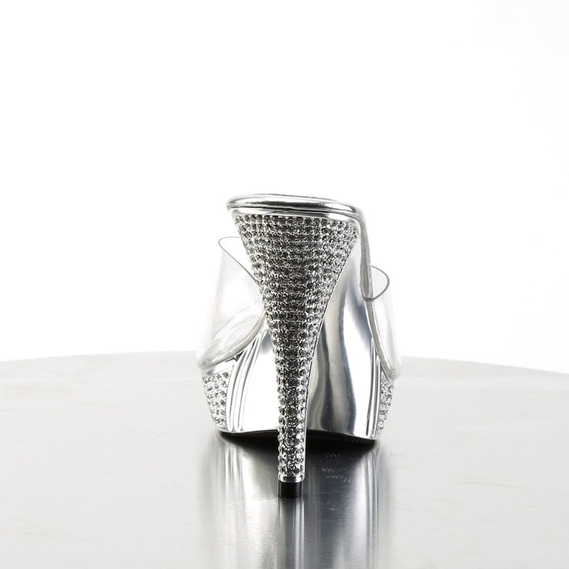Fabulicious ELEGANT-401 Slide (Clear/Silver Chrome)