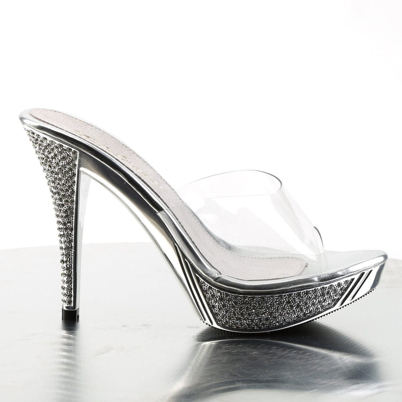 Fabulicious ELEGANT-401 Slide (Clear/Silver Chrome)