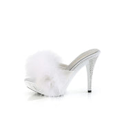 Fabulicious ELEGANT-401F White Marabou-Faux Leather/White