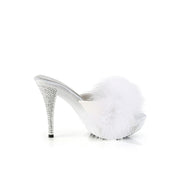 Fabulicious ELEGANT-401F White Marabou-Faux Leather/White