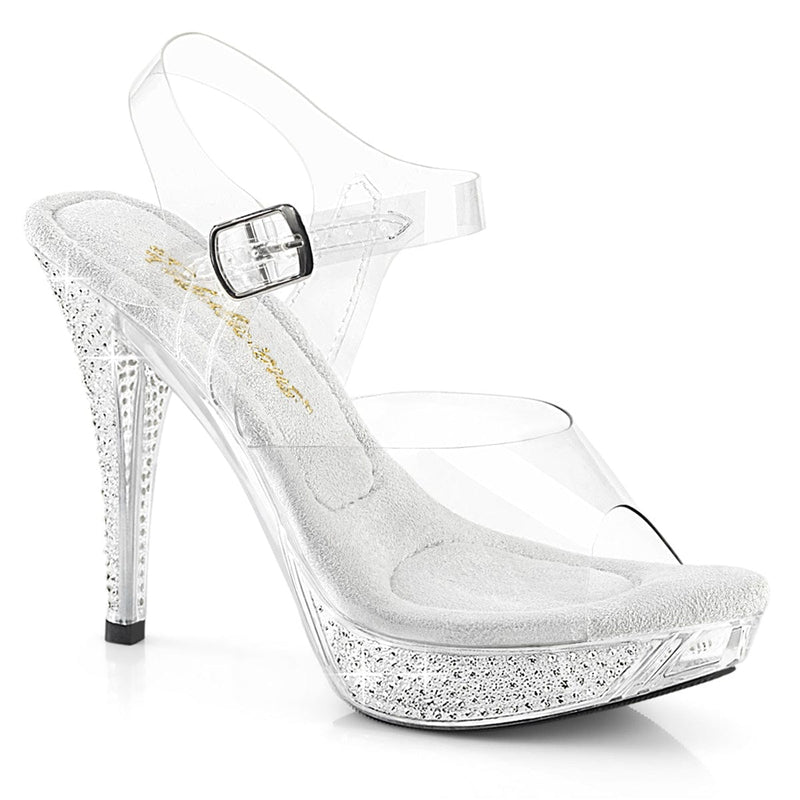 Fabulicious ELEGANT-408 Sandal (Clear/Clear-Rhinestone)