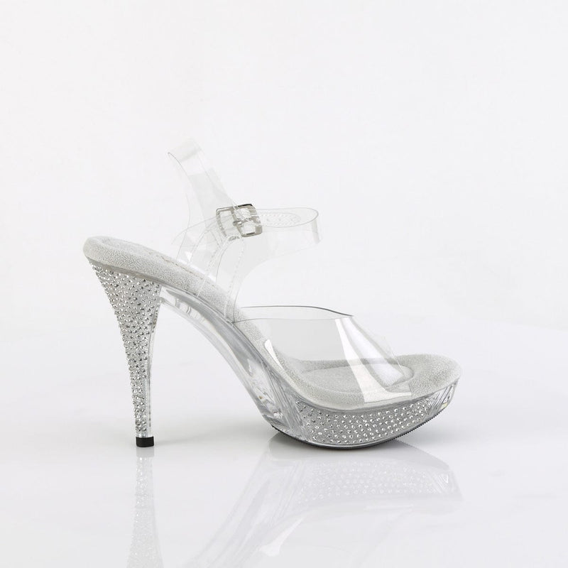 Fabulicious ELEGANT-408 Sandal (Clear/Clear-Rhinestone)